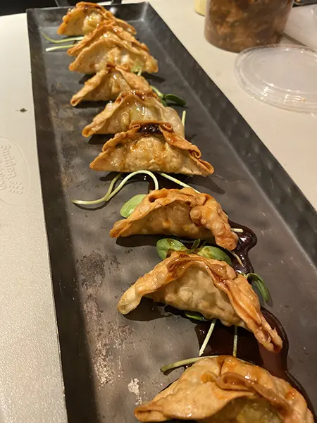 Japanese pork dumplings from Chef Primera's tasting menu